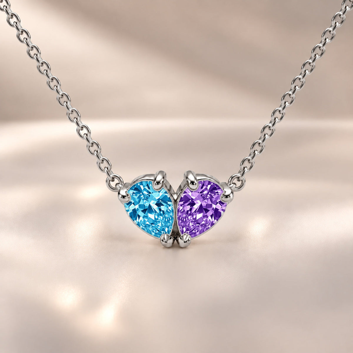 Demi Heart Necklace - Silver Finish