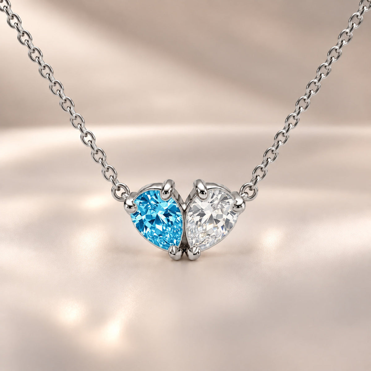 Demi Heart Necklace - Silver Finish