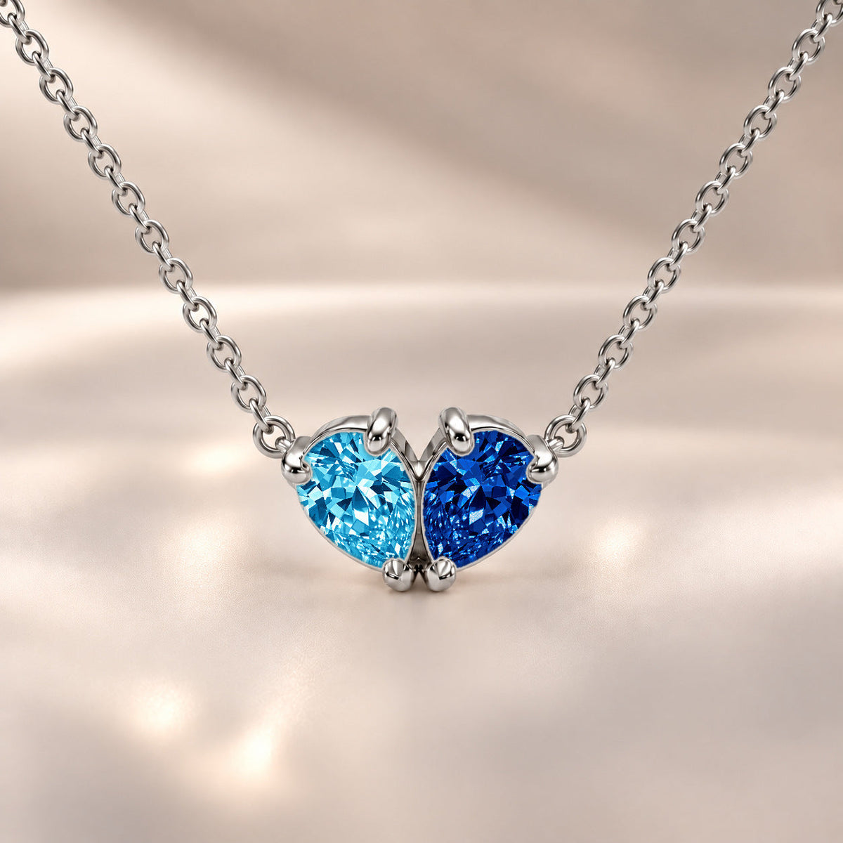 Demi Heart Necklace - Silver Finish