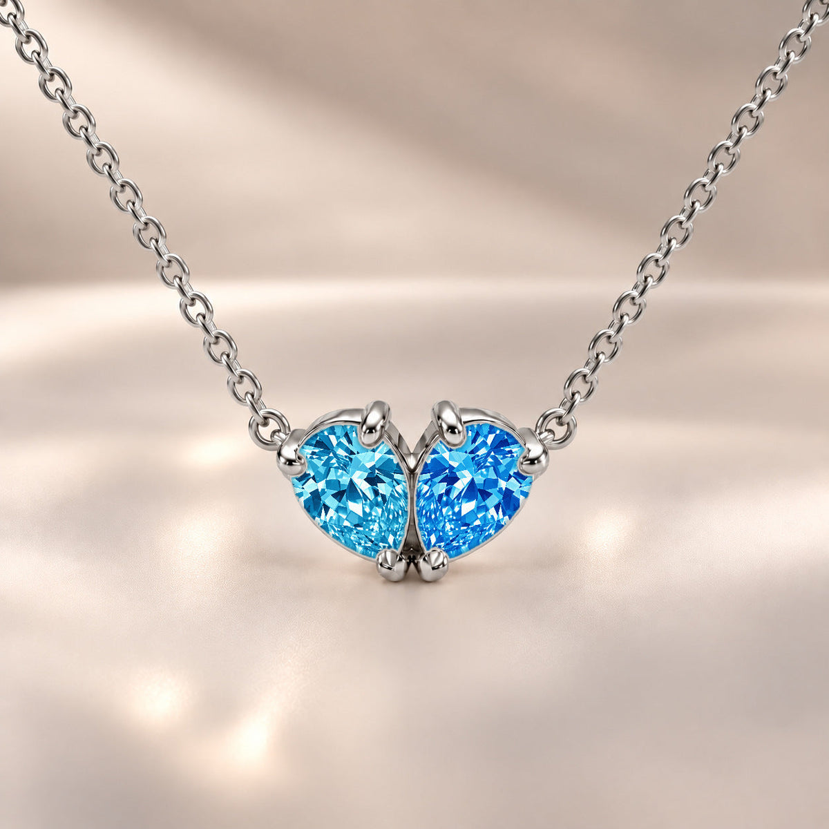 Demi Heart Necklace - Silver Finish