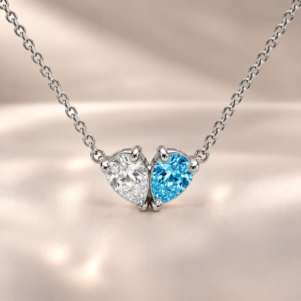 Demi Heart Necklace - Silver Finish