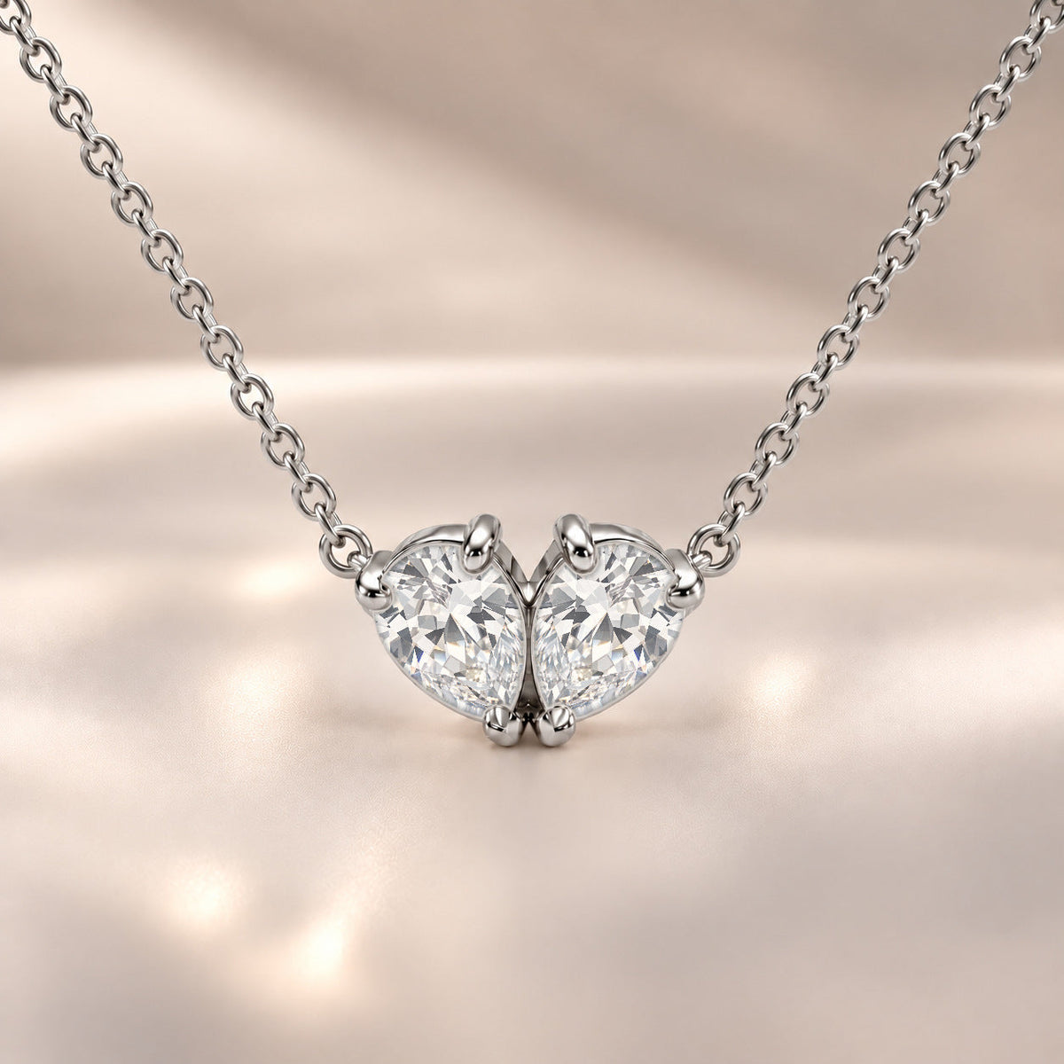 Demi Heart Necklace - Silver Finish