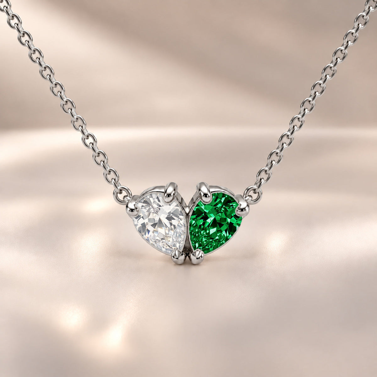 Demi Heart Necklace - Silver Finish
