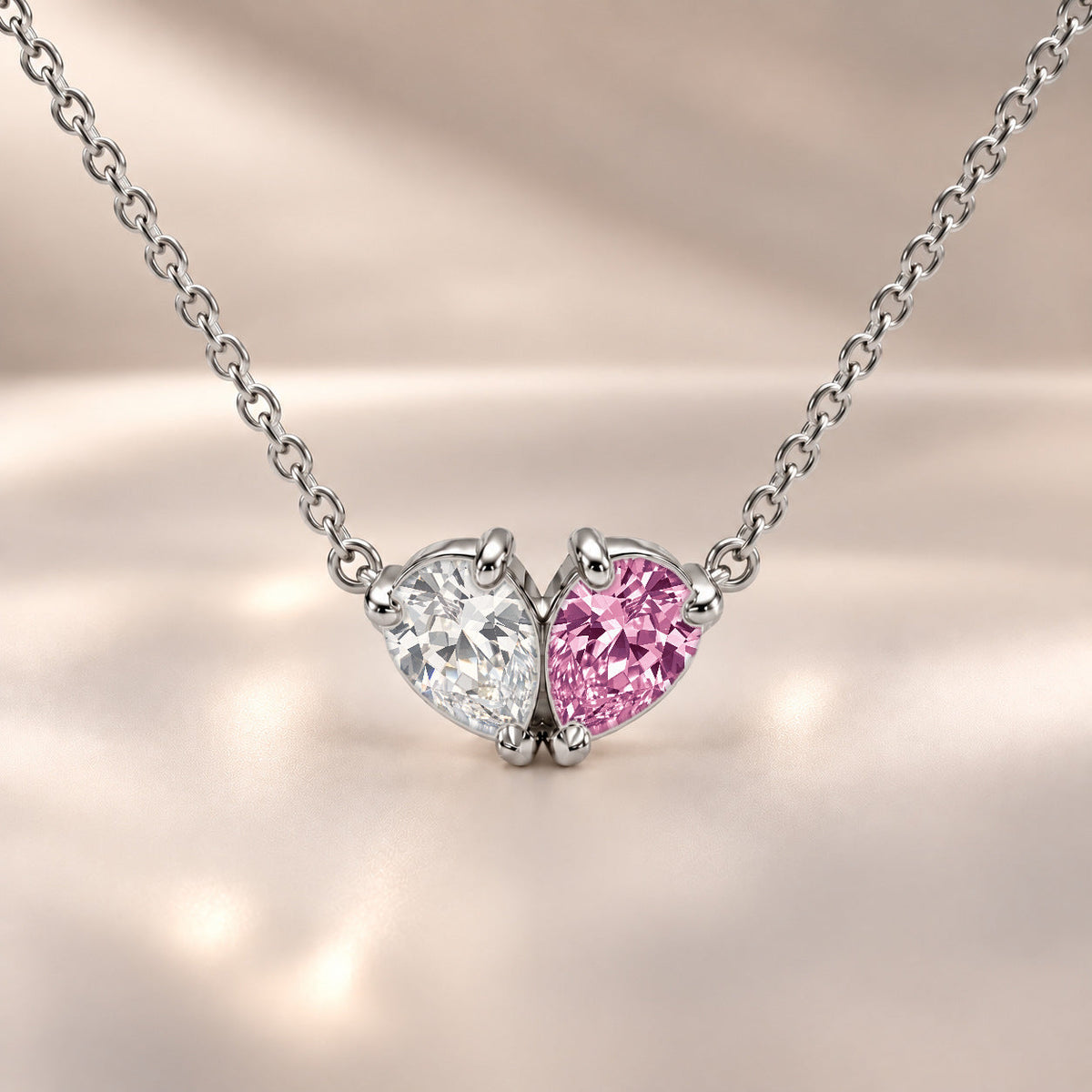 Demi Heart Necklace - Silver Finish