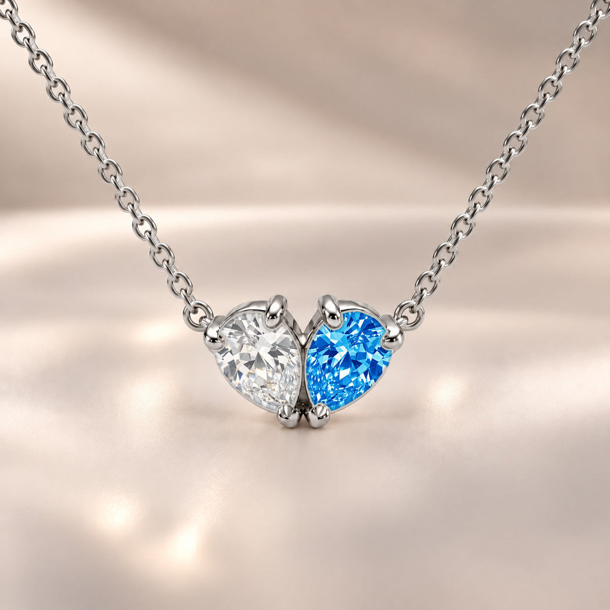 Demi Heart Necklace - Silver Finish