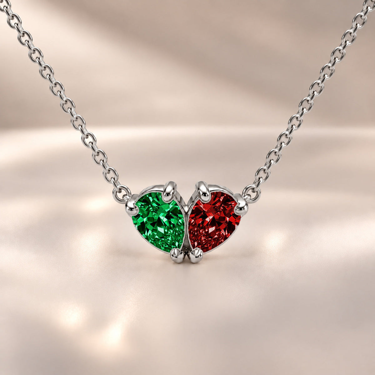 Demi Heart Necklace - Silver Finish