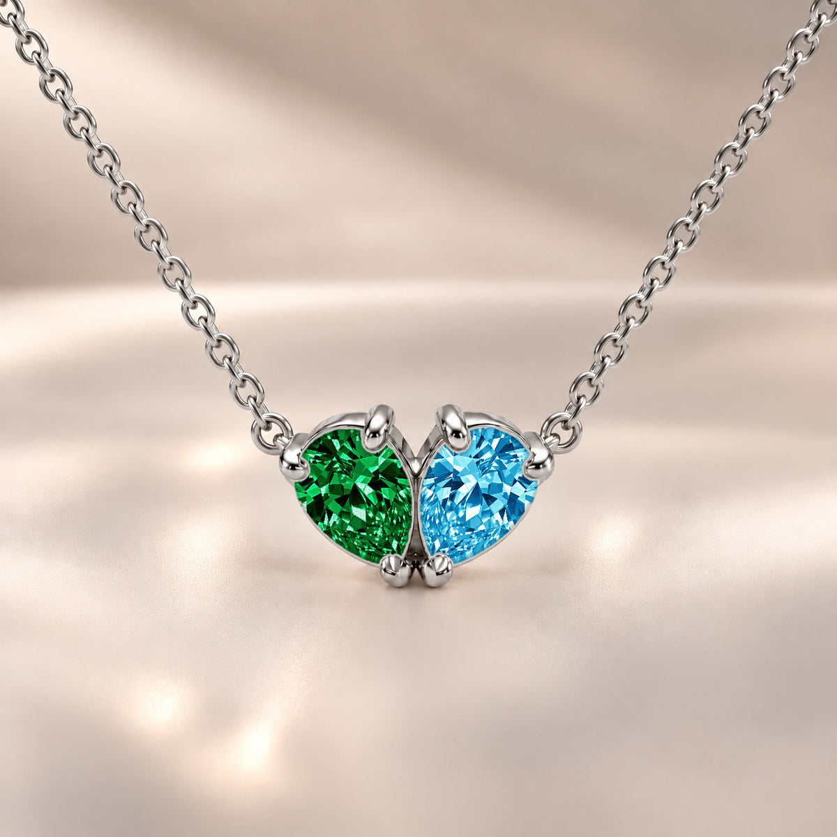 Demi Heart Necklace - Silver Finish