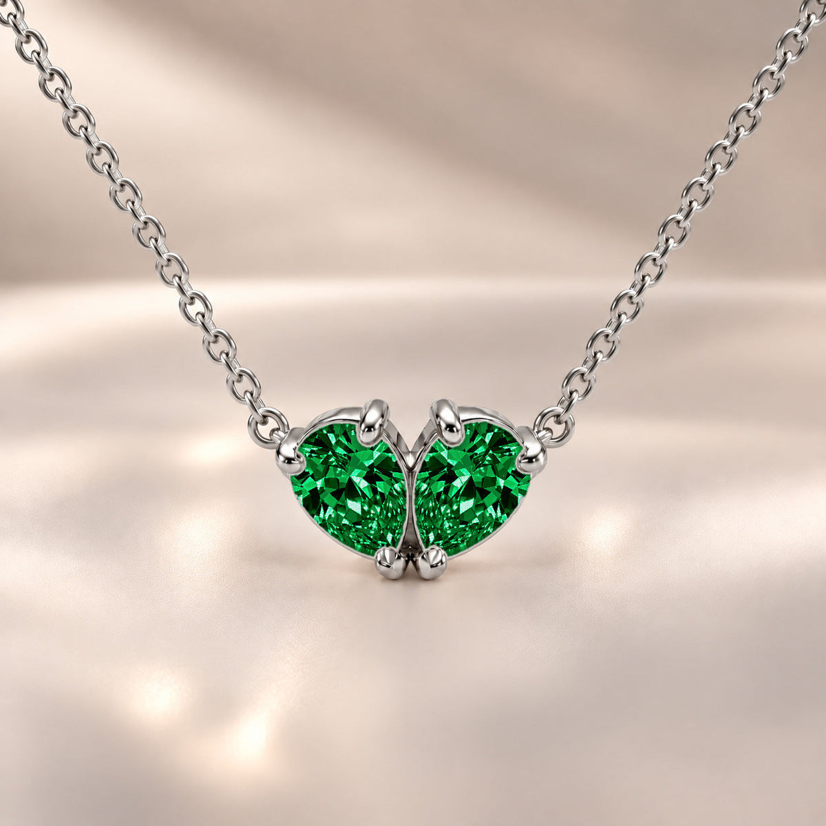 Demi Heart Necklace - Silver Finish
