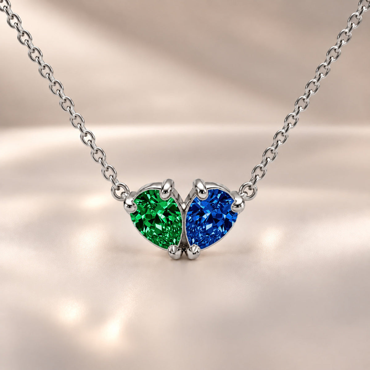 Demi Heart Necklace - Silver Finish