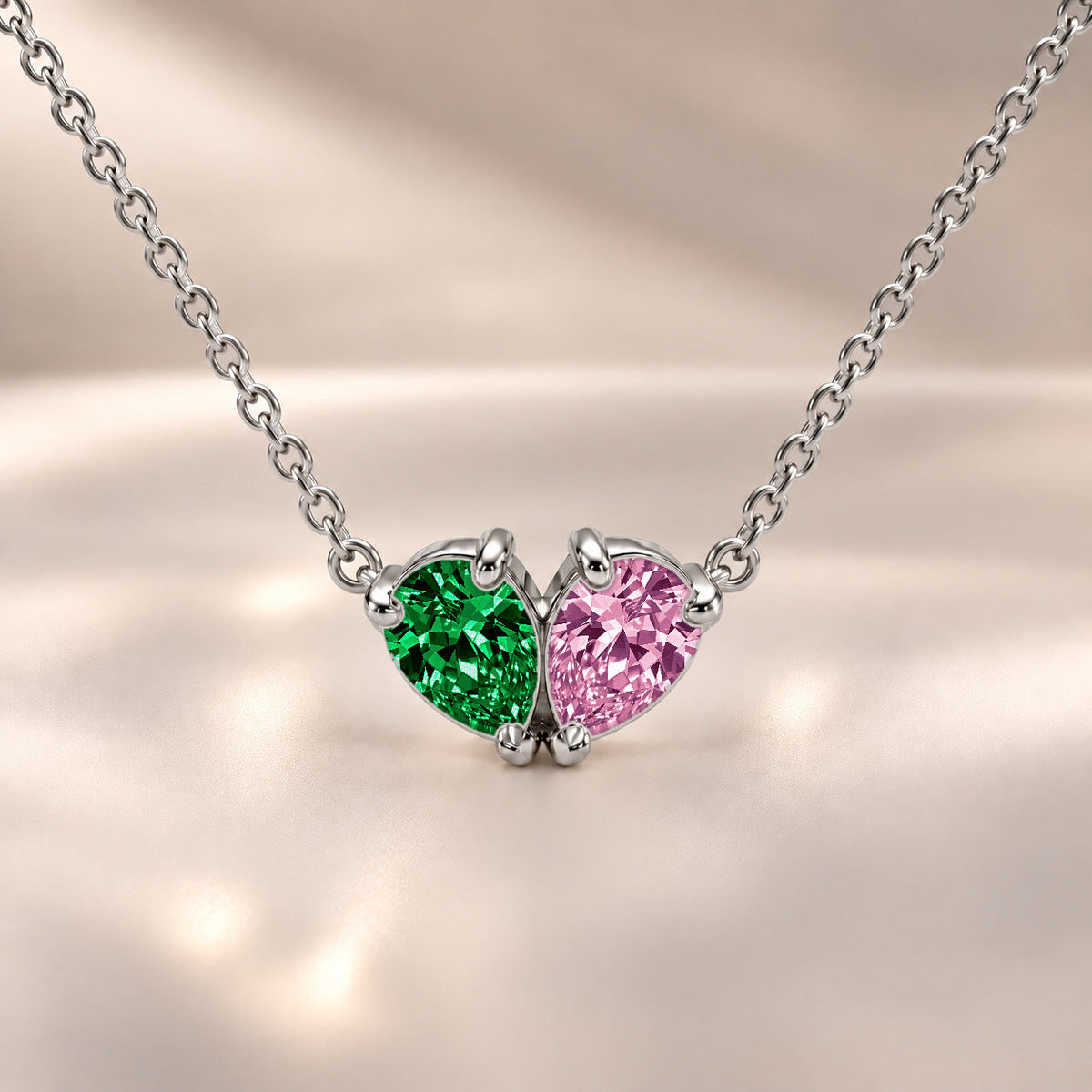Demi Heart Necklace - Silver Finish