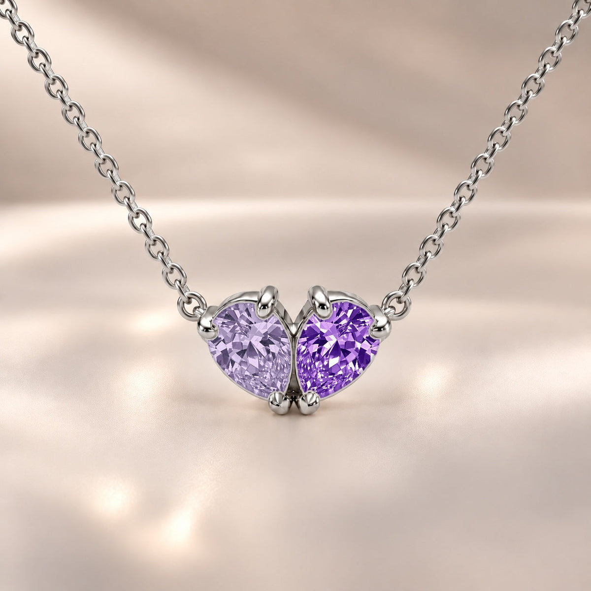 Demi Heart Necklace - Silver Finish