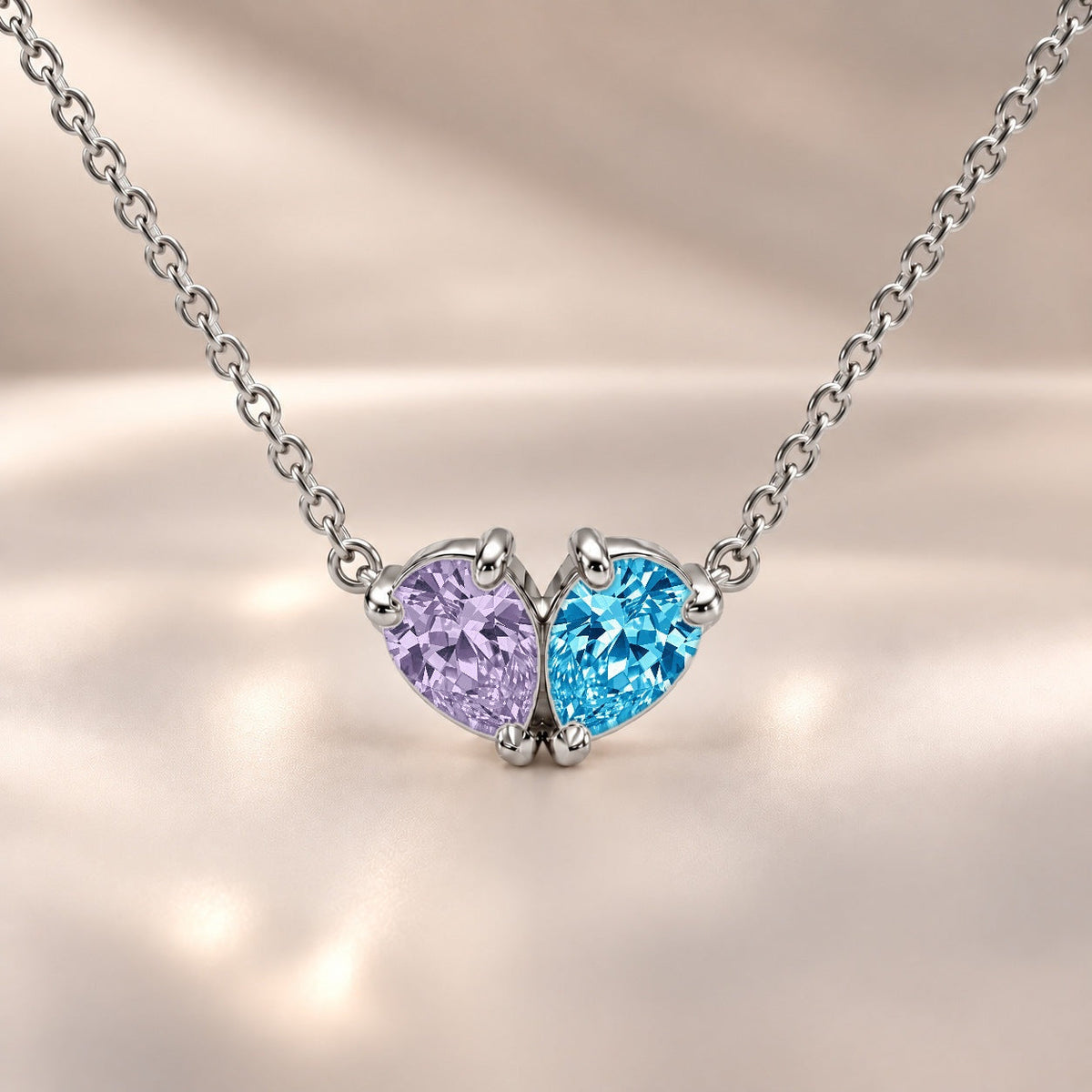 Demi Heart Necklace - Silver Finish