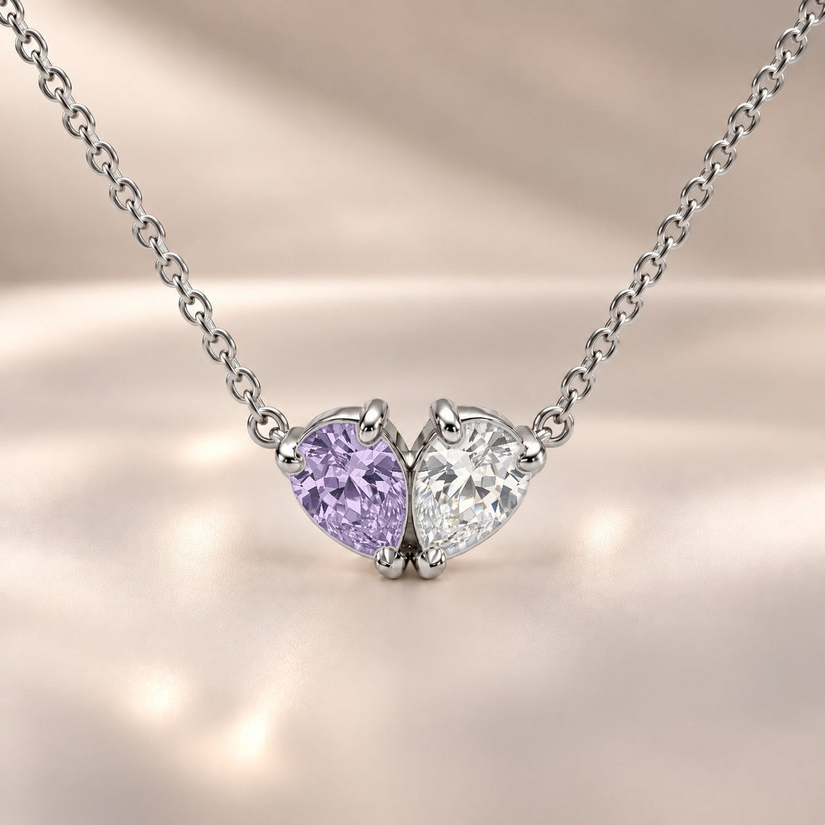 Demi Heart Necklace - Silver Finish