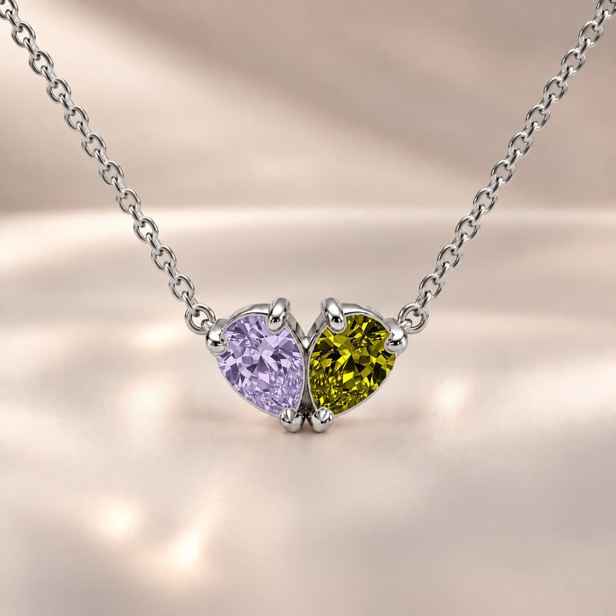 Demi Heart Necklace - Silver Finish