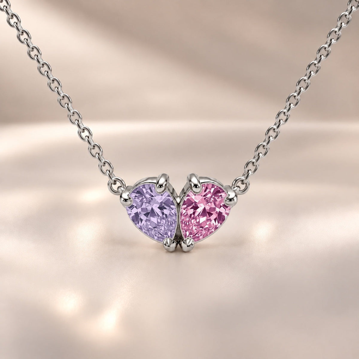 Demi Heart Necklace - Silver Finish