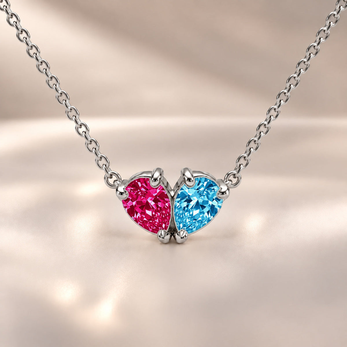 Demi Heart Necklace - Silver Finish