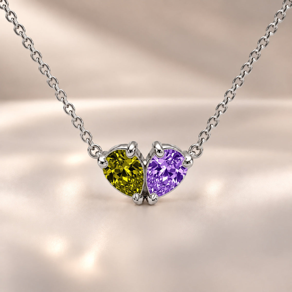 Demi Heart Necklace - Silver Finish