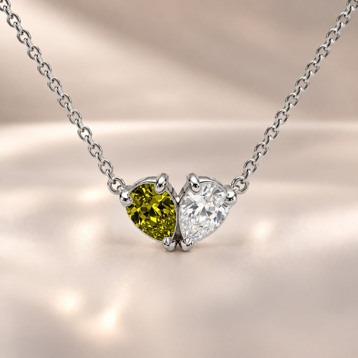 Demi Heart Necklace - Silver Finish