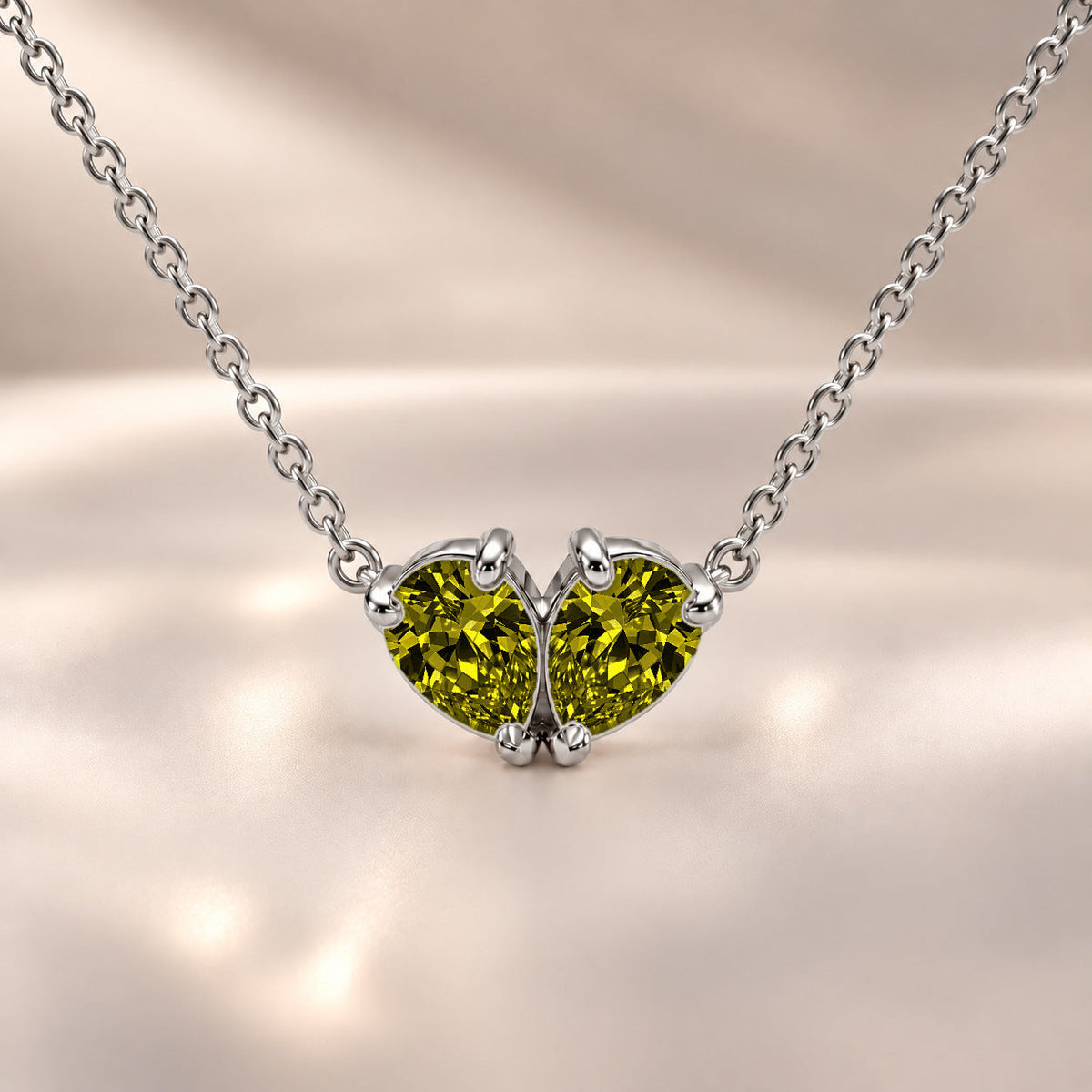 Demi Heart Necklace - Silver Finish