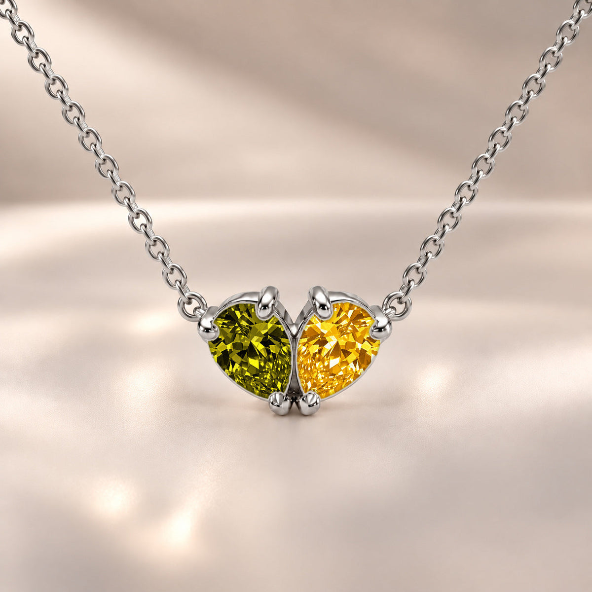 Demi Heart Necklace - Silver Finish