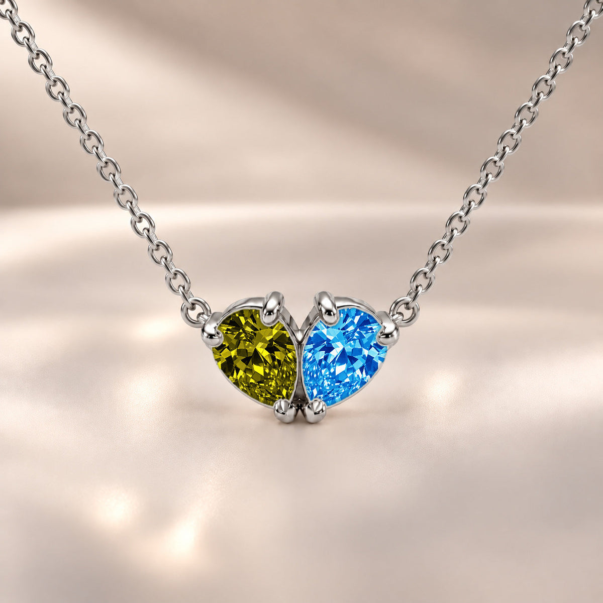 Demi Heart Necklace - Silver Finish