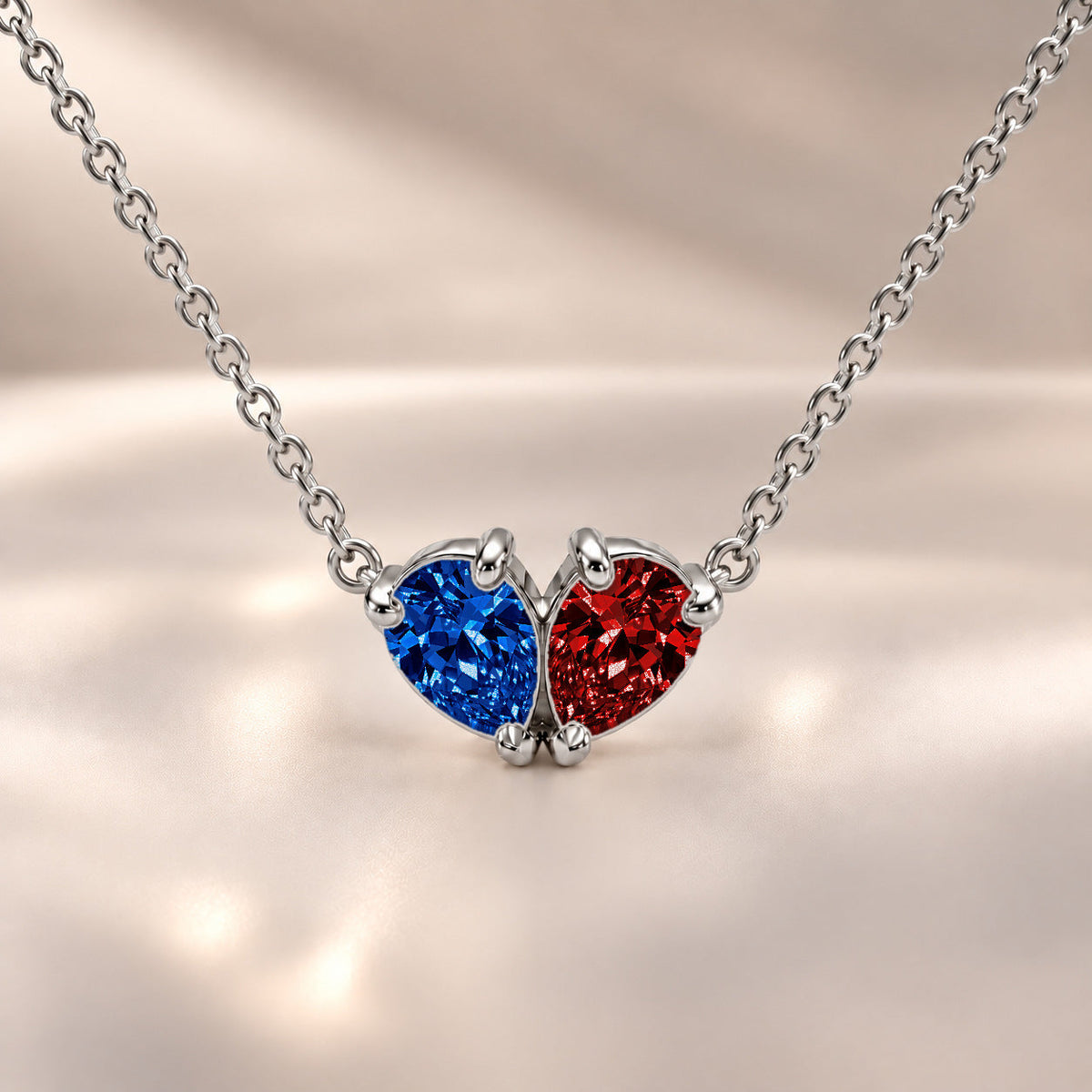 Demi Heart Necklace - Silver Finish