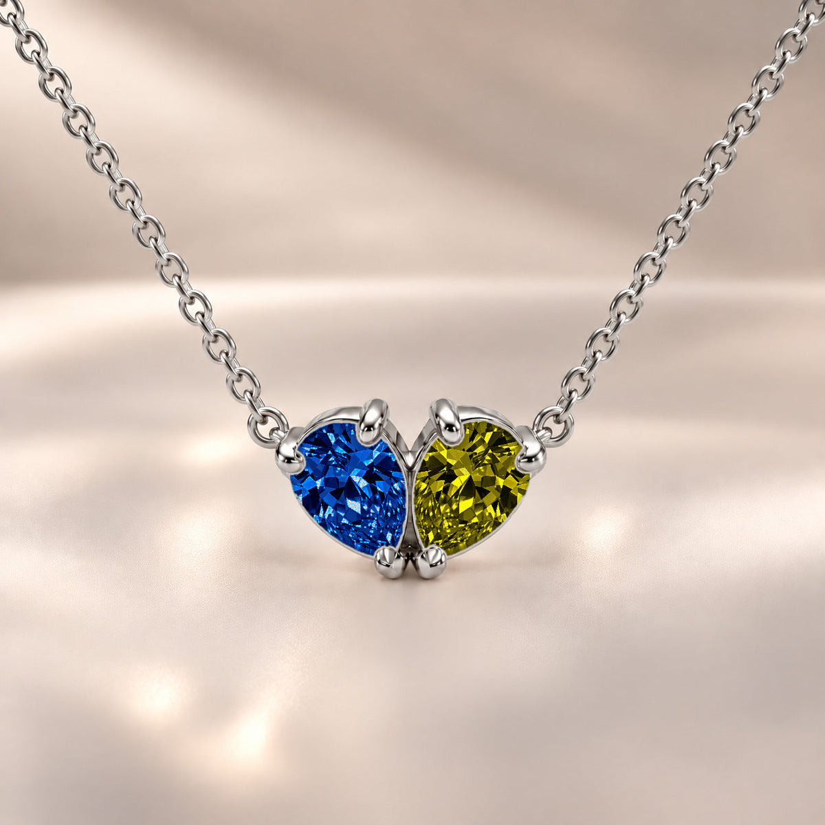 Demi Heart Necklace - Silver Finish