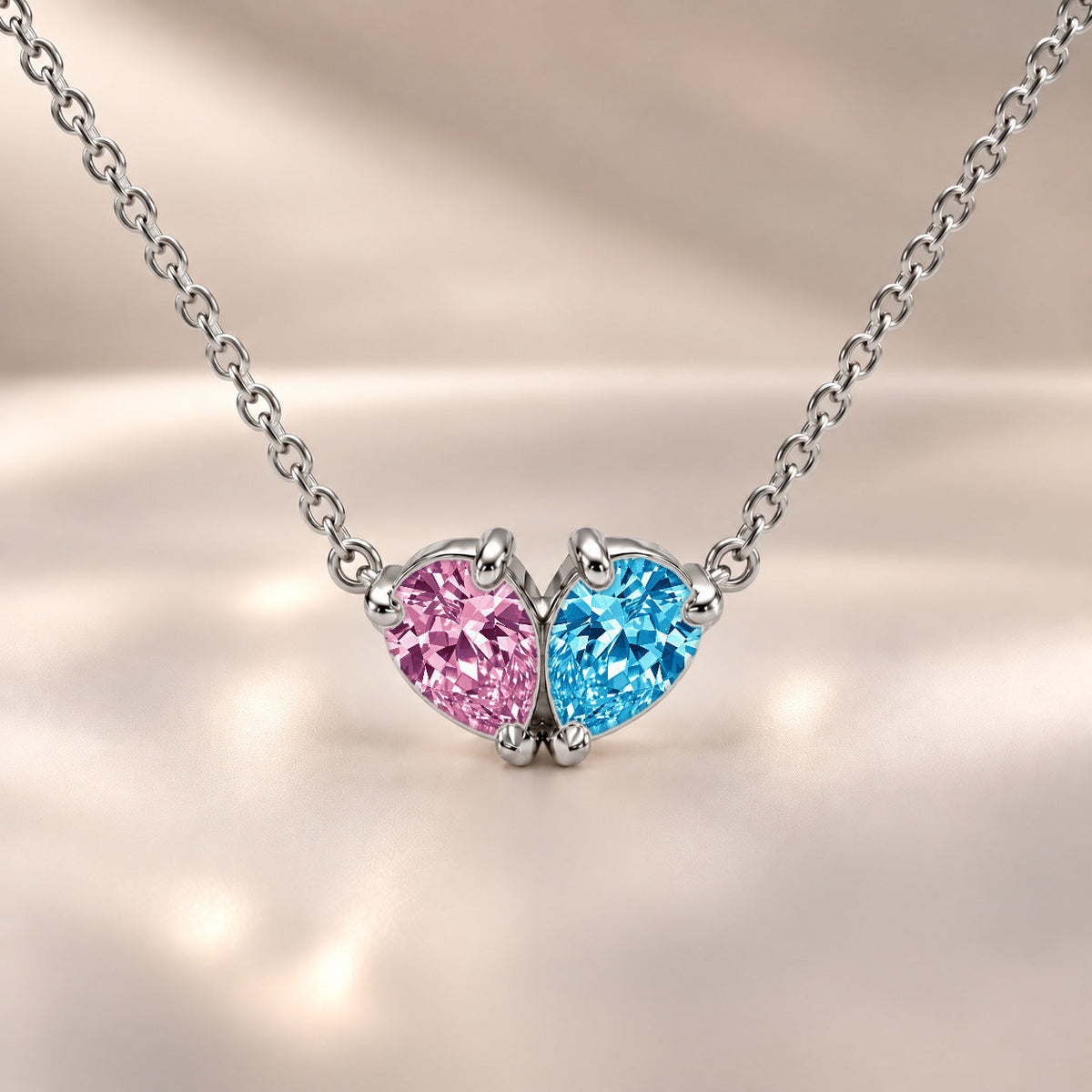 Demi Heart Necklace - Silver Finish