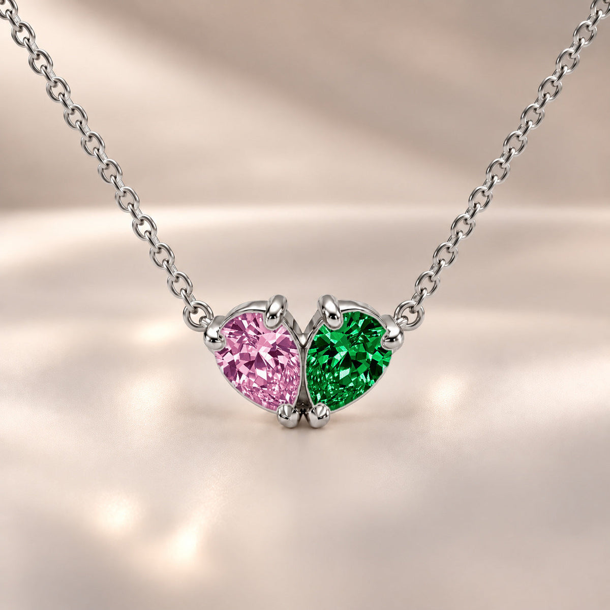 Demi Heart Necklace - Silver Finish