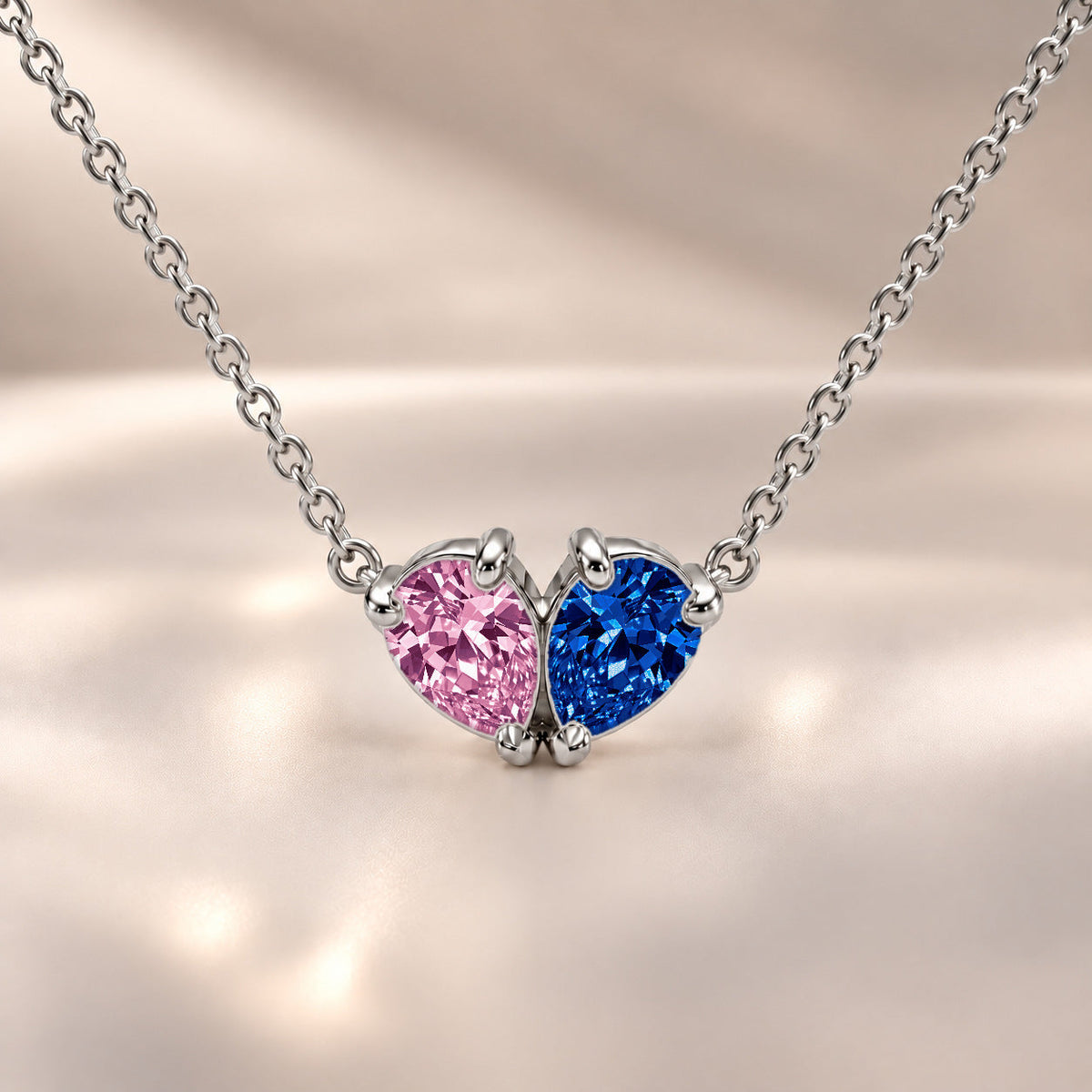 Demi Heart Necklace - Silver Finish