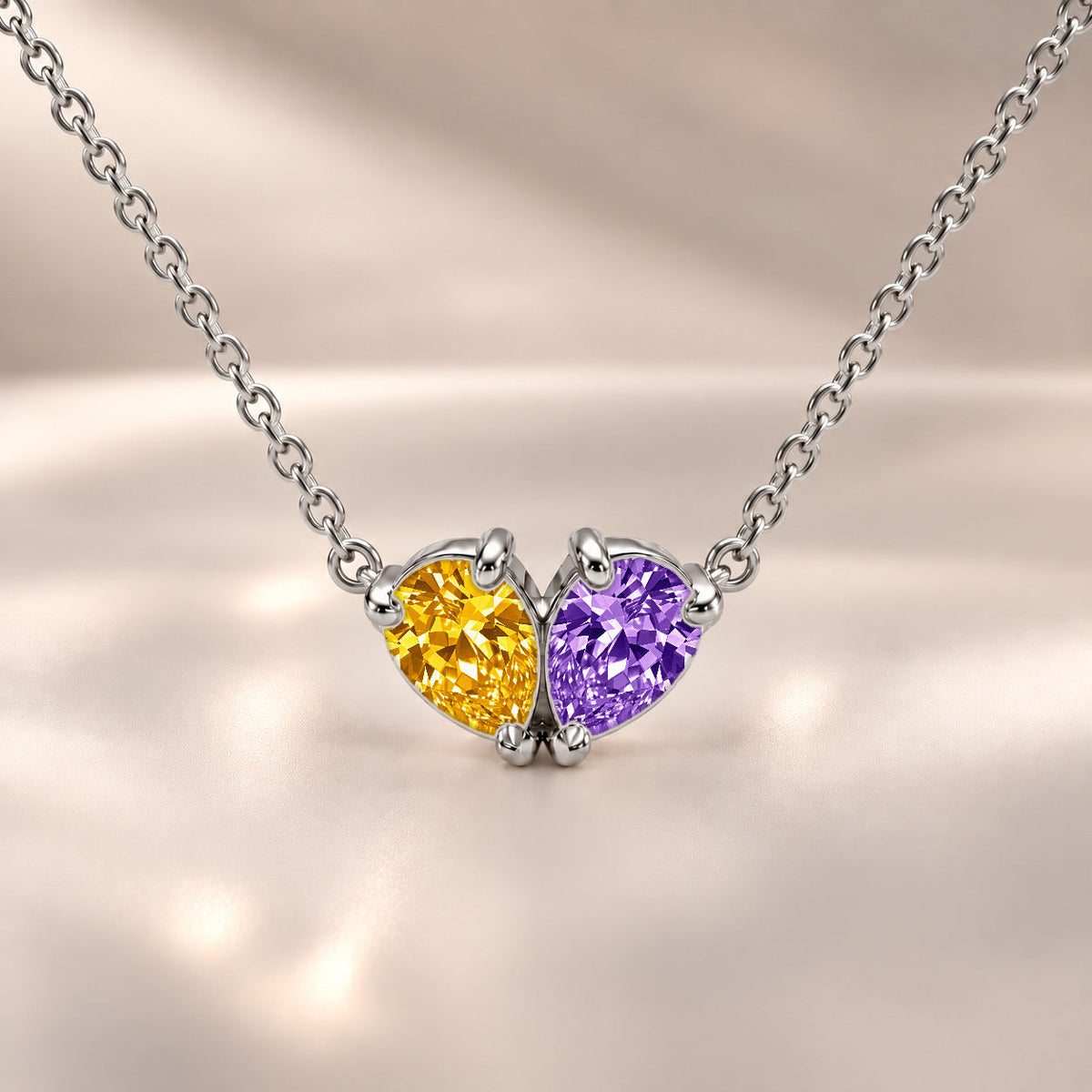 Demi Heart Necklace - Silver Finish