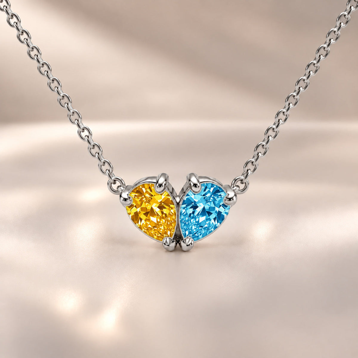 Demi Heart Necklace - Silver Finish