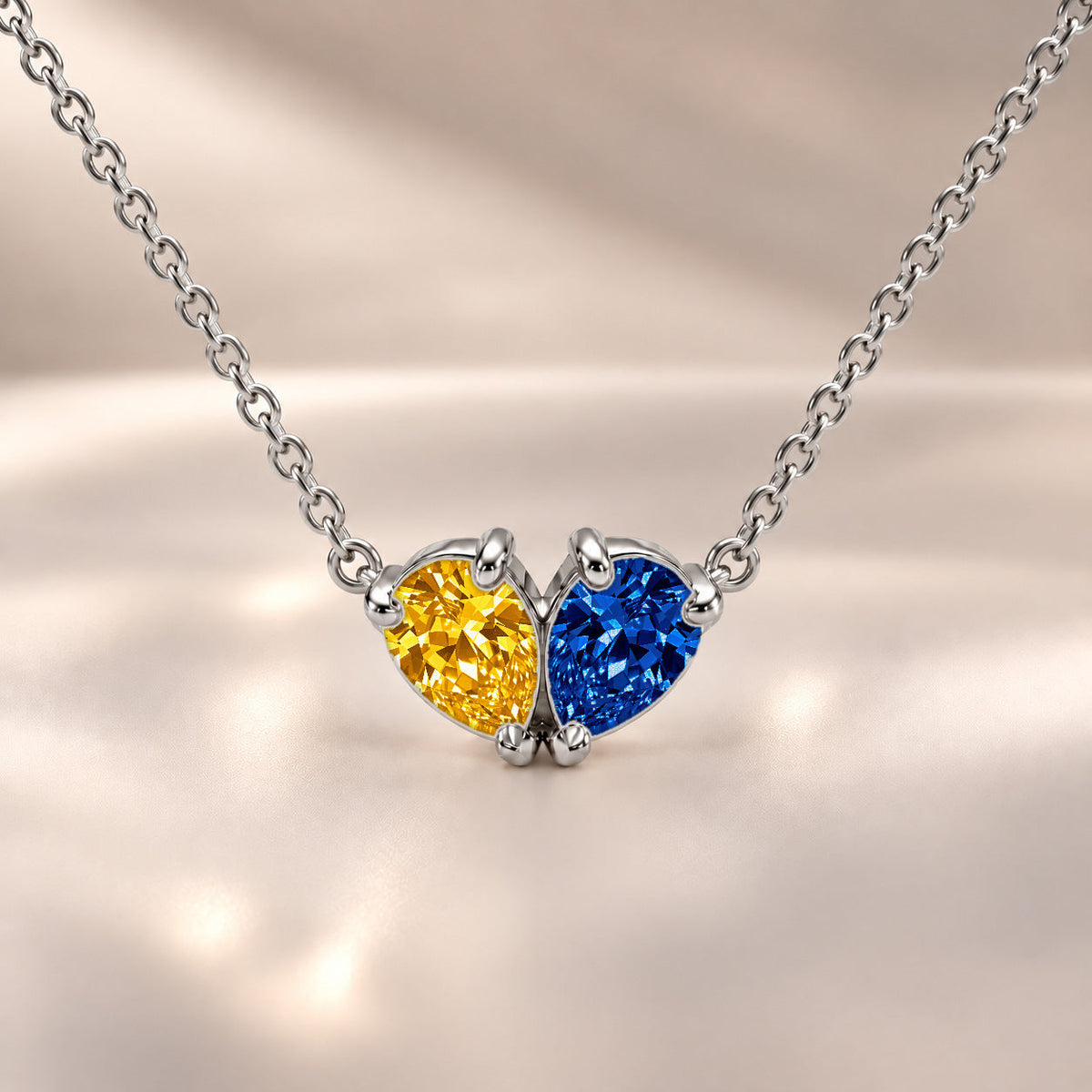 Demi Heart Necklace - Silver Finish