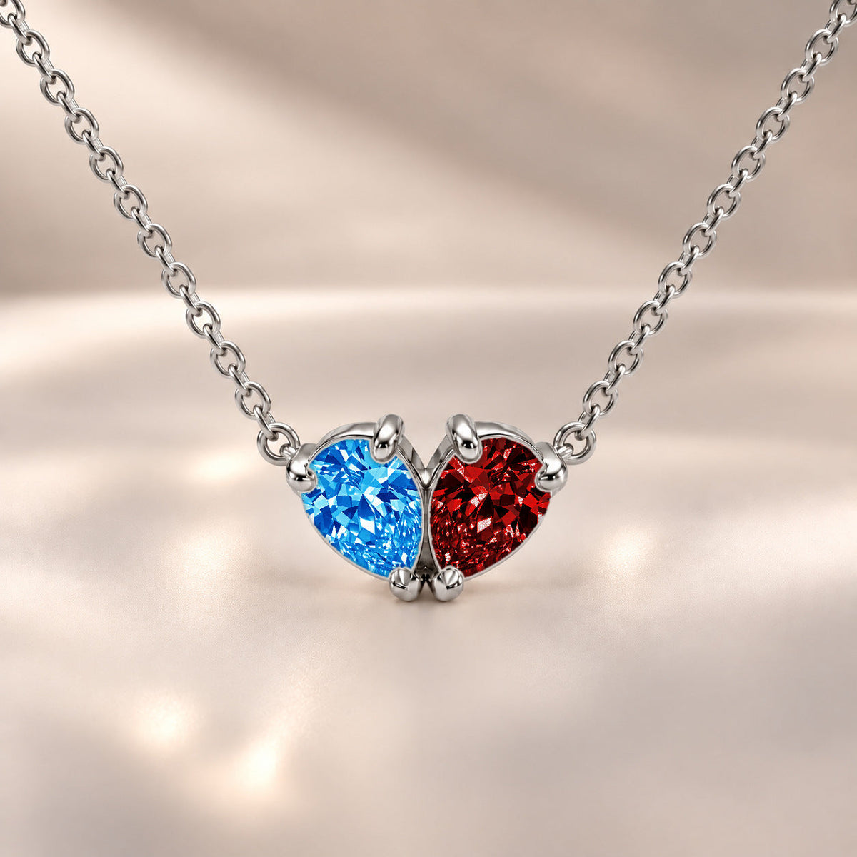 Demi Heart Necklace - Silver Finish
