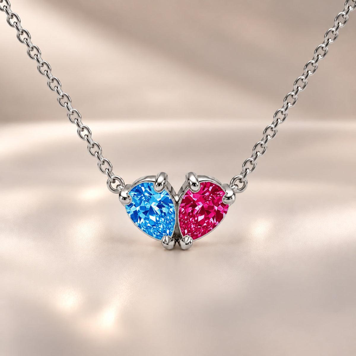 Demi Heart Necklace - Silver Finish